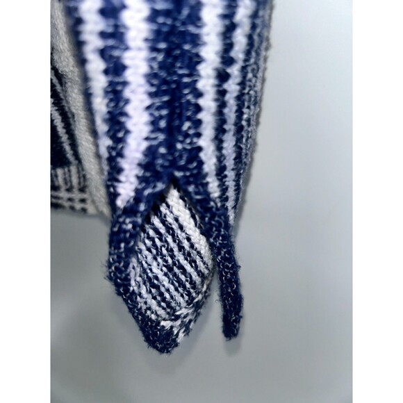 Women's Aritzia TNA Blue Cream V-neck Hooded Poncho BOHO Tunic Sweater Size S - Picture 6 of 8